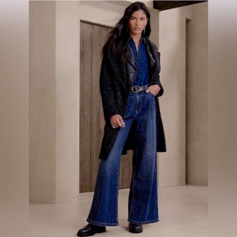 BR Dark Blue Wide-Leg Jeans